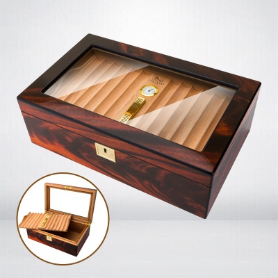 50CT Glass Top Cigar Humidor